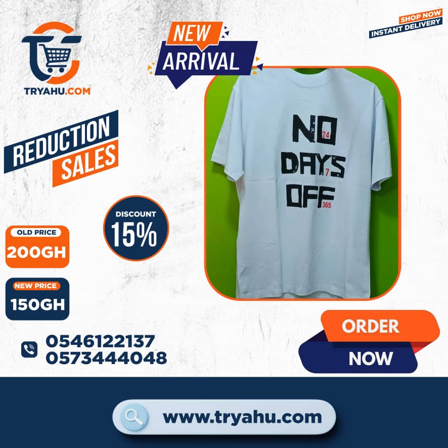 Heavy 100% Cotton T-Shirts for Men | Stylish & Comfortable | Tryahu Ghana